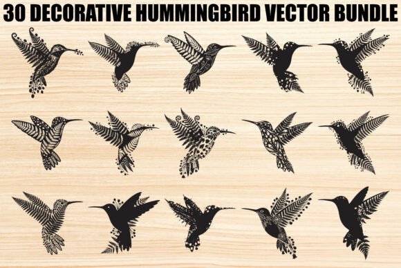 Download Decorative Floral Hummingbird Bundle - Decor Collection