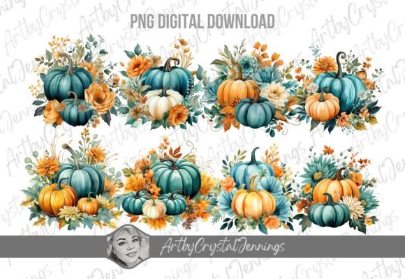 Download Thanksgiving Teal Pumpkin Fall Decor PNG - Decor Collection