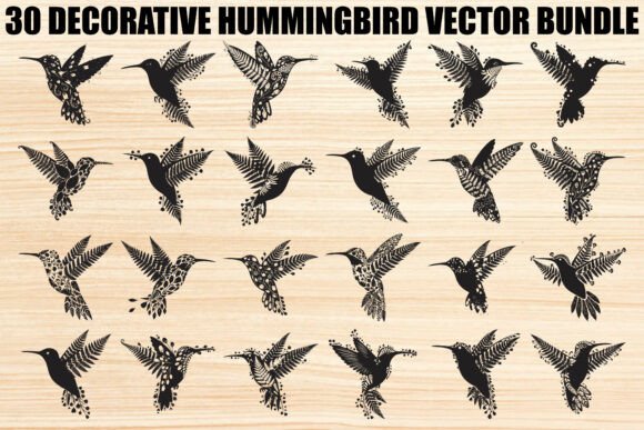 Download Decorative Floral Hummingbird Bundle - Decor Collection