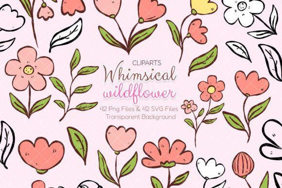 Download Whimsical Wildflower Clipart SVG - Wildflower clipart Collection