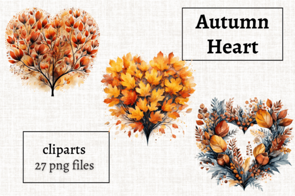 Download Autumn Heart Clipart, Fall Decor 27 PNGs - Decor Collection