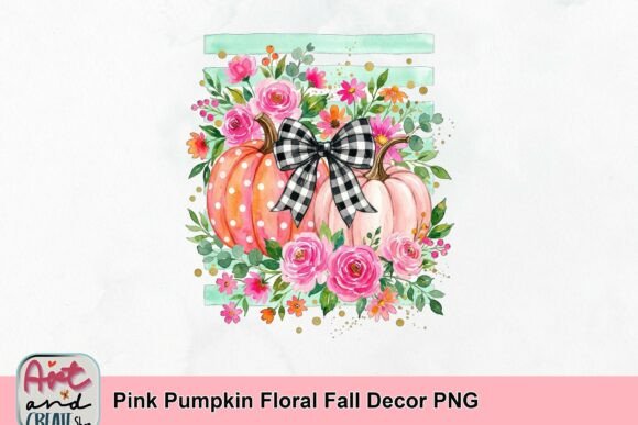 Download Pink Pumpkin Floral Fall Decor PNG - Decor Collection