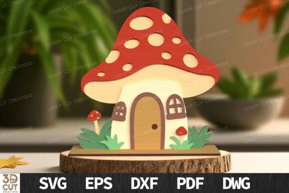 Download Mushroom House Fall Decor SVG - Decor Collection