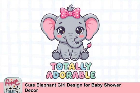 Download Cute Elephant Girl Design for Baby Shower Decor - Decor Collection