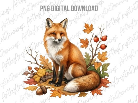 Download Autumn Fox Watercolor Clipart PNG - Premium Resources