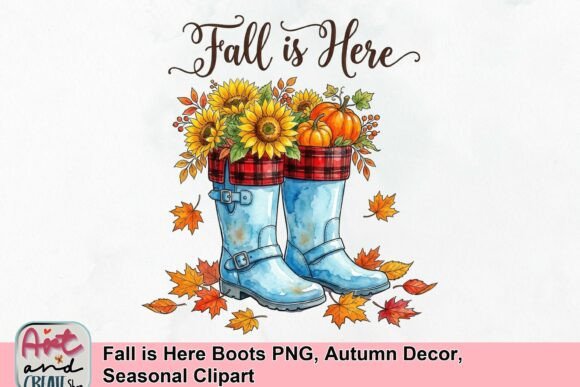 Download Fall is Here Boots PNG, Autumn Decor, Seasonal Clipart - Decor Collection