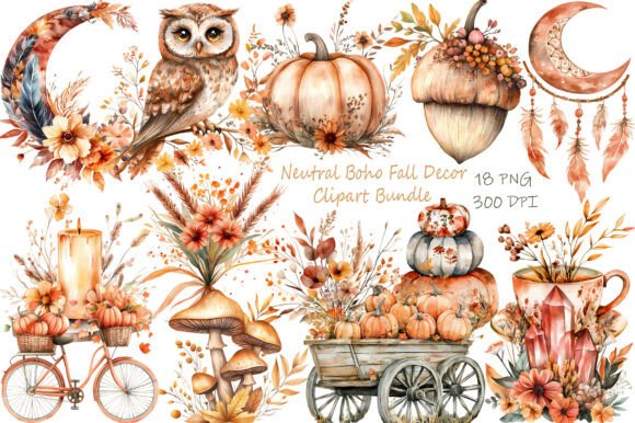 Download Neutral Boho Fall Decor Watercolor - Decor Collection