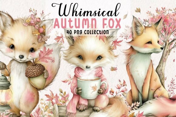 Download Whimsical Autumn Fox Clipart - Premium Resources