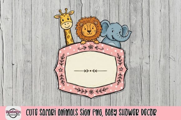 Download Cute Safari Animals Sign PNG, Baby Shower Decor - Decor Collection
