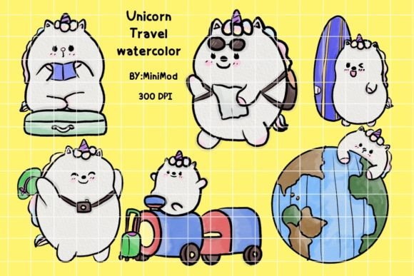 Download Unicorn Travel Watercolor - Travel watercolor Collection